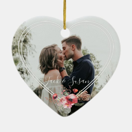 我々は得大結婚した流行第のクリスマスに結婚属する セラミックオーナメント (裏面)