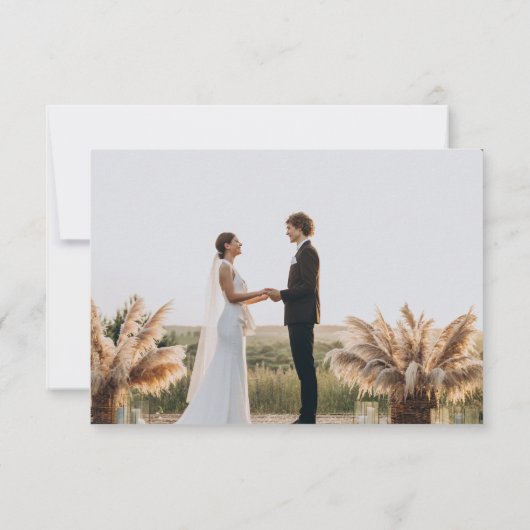 我々は得結婚したの発表結婚を脚本に載せる サンキューカード (裏面)