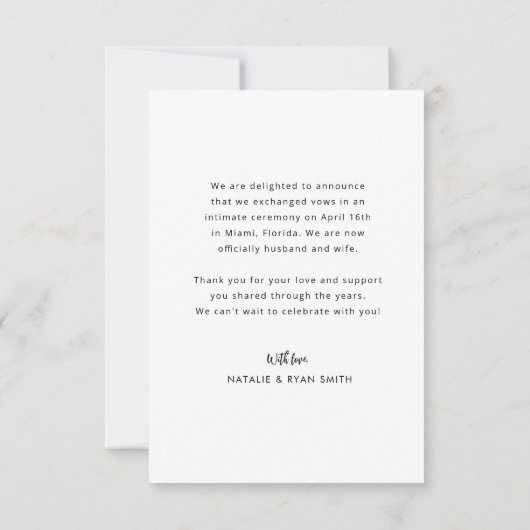 我々は得黒結婚した白の結婚発表 (裏面)