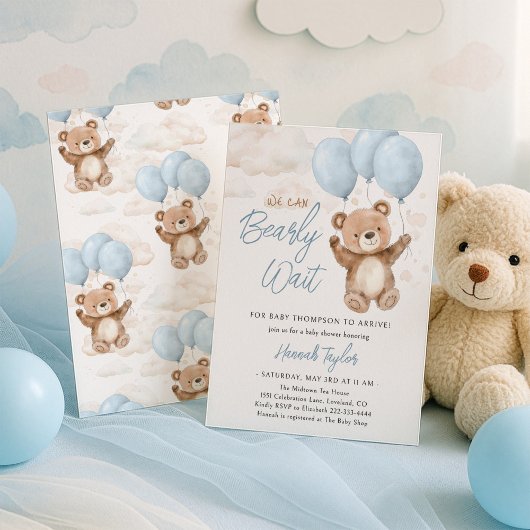 我々は心からブルーボーイベビーシャワー招待状を待つ 招待状