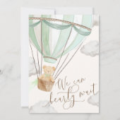 我々は心からミントベイビーシャワー招待状待つ 招待状 (裏面)