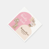 我々は心から待つことができる女の子の赤ちゃんシャワー紙ナプキン スタンダードカクテルナプキン (角)