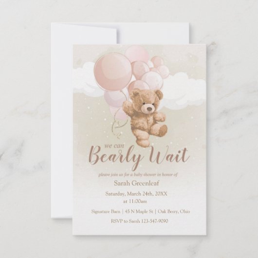 我々は心から待つことができる招待状 サンキューカード (正面)