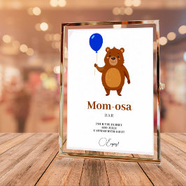 我々は心から待つことができる木製の赤ちゃんシャワーmom-osaバー ポスター