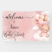 我々は心底待ち女の子の赤ちゃんシャワーのバナー 横断幕 (横)