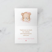 我々は心底待ち女の子の赤ちゃんシャワーサンキューカード サンキューカード (内部)
