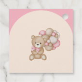 我々は心底待ち女の子の赤ちゃんシャワーメッセージカード フェイバータグ (裏面)