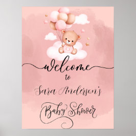 我々は心底待ち女の子の赤ちゃんシャワー歓迎 ポスター