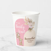 我々は心底待ち女の子の赤ちゃんシャワー紙カップ 紙コップ (裏面)