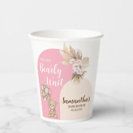我々は心底待ち女の子の赤ちゃんシャワー紙カップ 紙コップ