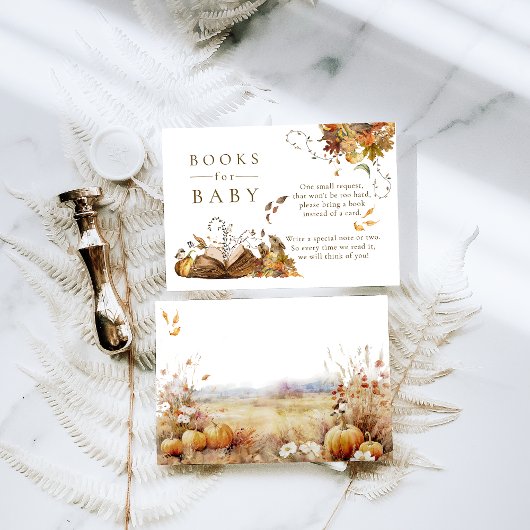 我々は心底待ち秋フォレスト赤ちゃんシャワー本 エンクロージャーカード