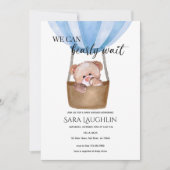 我々は心待ちできる男の赤ちゃんベビーシャワー招待状 招待状 (正面)