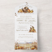 我々は心待ちできる秋の森の赤ちゃんシャワー オールインワン招待状 (内側)