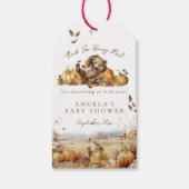 我々は心待ちできる秋の森の赤ちゃんシャワー ギフトタグ (正面)