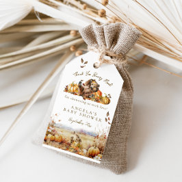 我々は心待ちできる秋の森の赤ちゃんシャワー ギフトタグ