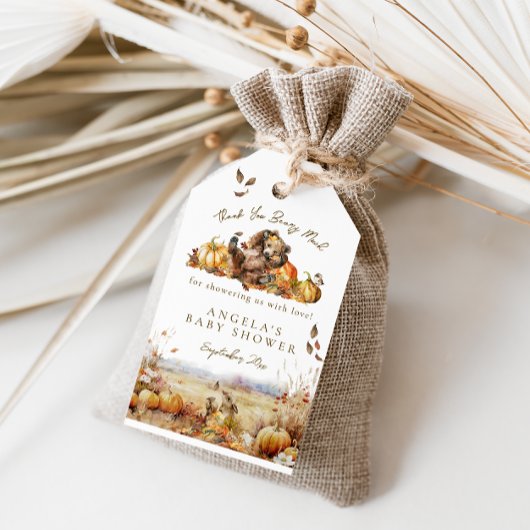 我々は心待ちできる秋の森の赤ちゃんシャワー ギフトタグ