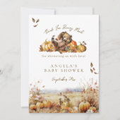 我々は心待ちできる秋の森の赤ちゃんシャワー サンキューカード (正面)