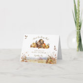 我々は心待ちできる秋の森の赤ちゃんシャワー サンキューカード (正面)