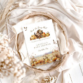 我々は心待ちできる秋の森の赤ちゃんシャワー サンキューカード