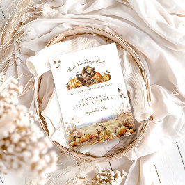 我々は心待ちできる秋の森の赤ちゃんシャワー サンキューカード