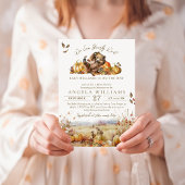 我々は心待ちできる秋の森の赤ちゃんシャワー 招待状