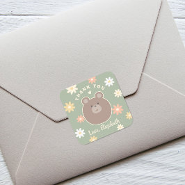 我々は心待ち春赤ちゃんシャワーありがとう スクエアシール