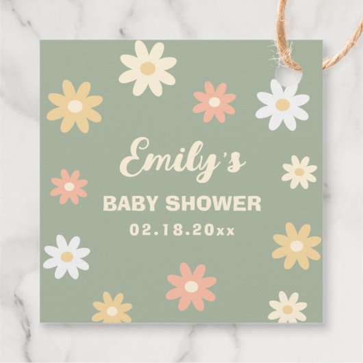 我々は心待ち春赤ちゃんシャワーありがとう フェイバータグ (裏面)