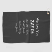 我々は愛してあなたザイデギフトユダヤ人のおじいちゃん子供の名前 ゴルフタオル (横)