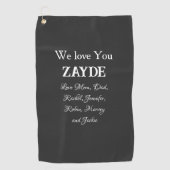 我々は愛してあなたザイデギフトユダヤ人のおじいちゃん子供の名前 ゴルフタオル (正面)