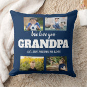 我々は愛するグランドパネイビーブルー4フォトコラージュ クッション (ブランケット)