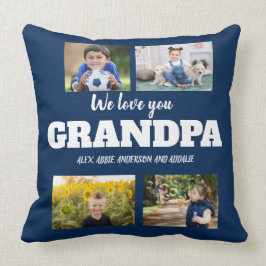 我々は愛するグランドパネイビーブルー4フォトコラージュ クッション