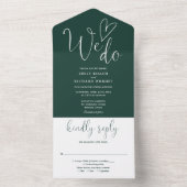 我々は愛するハートスクリプトEmerald Green 結婚's オールインワン招待状 (内側)