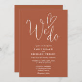 我々は愛するハートスクリプトTerracotta結婚の 招待状 (正面/裏面)