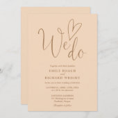 我々は愛するハートQRコードソフトピーチ結婚ズ 招待状 (正面/裏面)