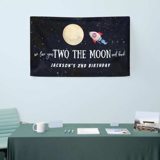 我々は愛する二人の月とバック誕生日 横断幕 (トレードショー)