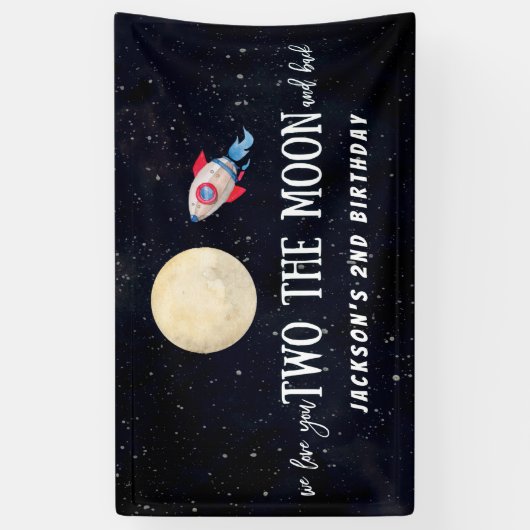 我々は愛する二人の月とバック誕生日 横断幕 (縦)