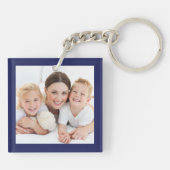 我々は愛のおじいちゃんパーソナライズされた写真ブルーキー キーホルダー (裏面)