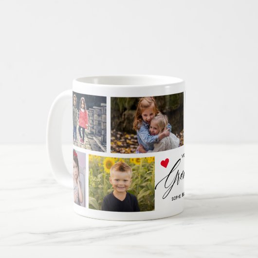 我々は愛のおじいちゃん写真コラージュ コーヒーマグカップ (正面左)