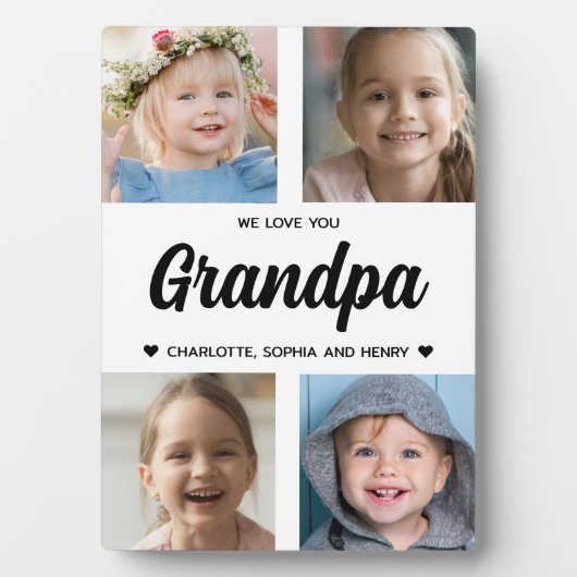 我々は愛のおじいちゃん家族の写真コラージュ フォトプラーク (正面)