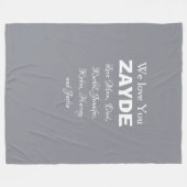 我々は愛のおじいちゃんZAYDEギフト名グレイエレガント フリースブランケット (正面(横))