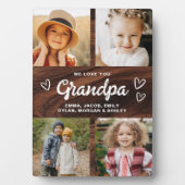 我々は愛よグランドパ素朴ウッド写真コラージュ フォトプラーク (正面)