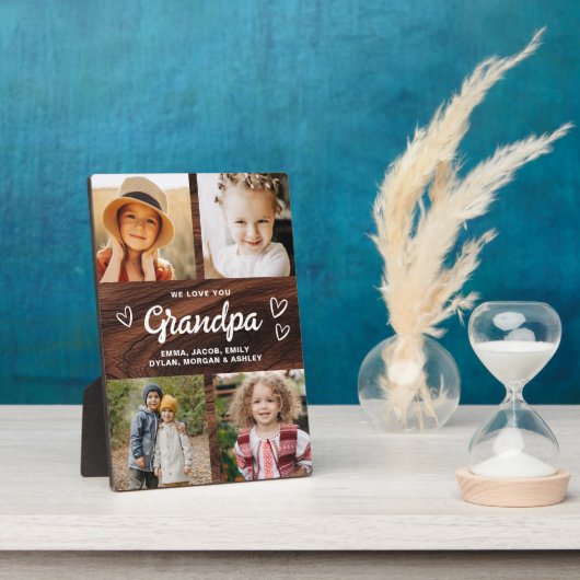 我々は愛よグランドパ素朴ウッド写真コラージュ フォトプラーク (側面)