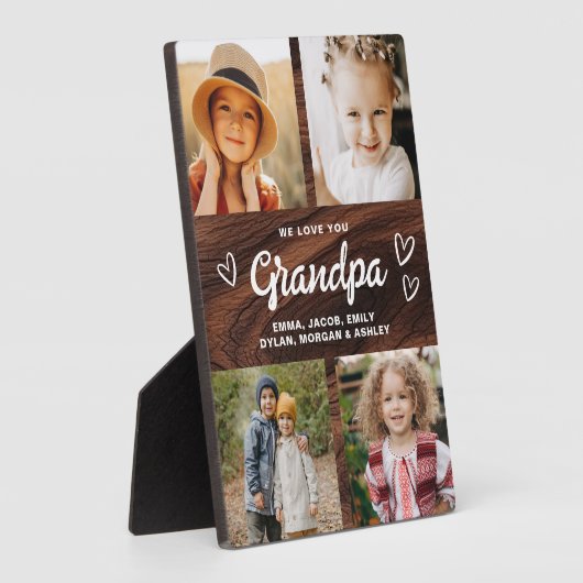 我々は愛よグランドパ素朴ウッド写真コラージュ フォトプラーク (側面)