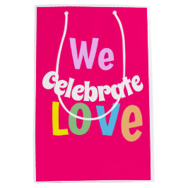 我々は愛祝手のファンテーブルテントサインラウンド ミディアムペーパーバッグ