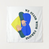 我々は感動的ウクライナと共に立つメッセージ タペストリー (正面(横))