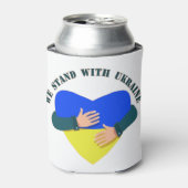 我々は感動的ウクライナと共に立つメッセージ 缶クーラー (缶正面)