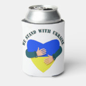 我々は感動的ウクライナと共に立つメッセージ 缶クーラー (缶裏面)