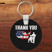 我々は感謝メモリアルデー退役軍人軍隊 キーホルダー (正面)