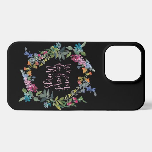 我々は懸命事ができる感動的引用文フローラ iPhoneケース (裏面横)