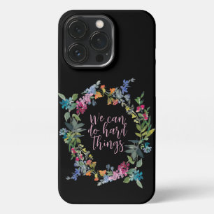 我々は懸命事ができる感動的引用文フローラ iPhone 13 PROケース